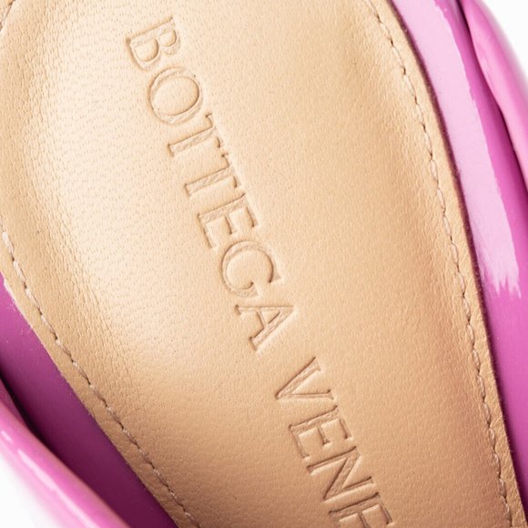 NEW in Box Bottega Veneta EU36 US 6 Supergloss Leather Mule Heel Pink Dot Sock - Picture 7 of 9
